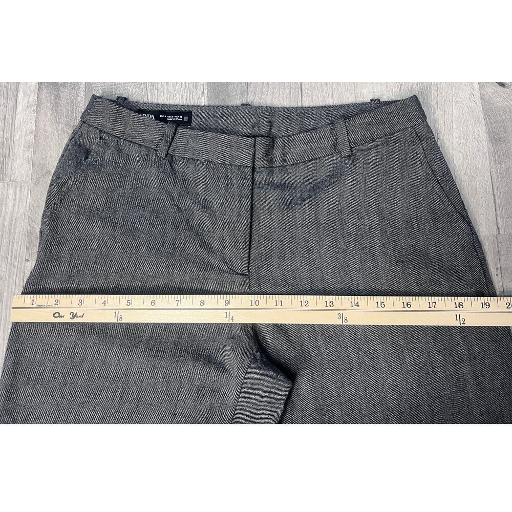 ZARA Dress Pants Women Small Gray Straight Leg Work Office Career Trousers - Picture 8 of 8